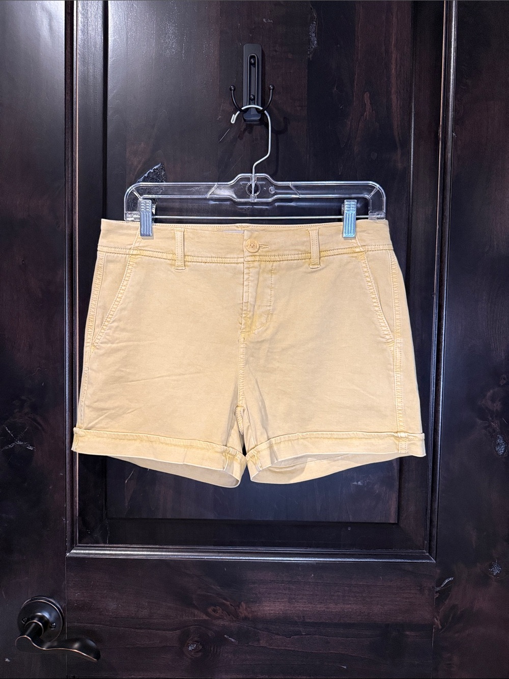 Liverpool Mustard Yellow Rolled-Hem Women’s Shorts